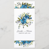 Poinsettia Floral Wedding Menu | Türkisblau Menükarte (Rückseite)