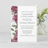 Poinsettia Floral Wedding | Scharlachrot Einladung (Stehend Vorderseite)