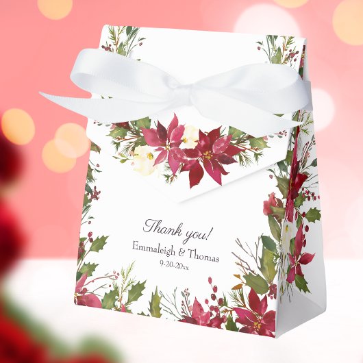 Poinsettia Floral Wedding | Scharlachrot Geschenkschachtel