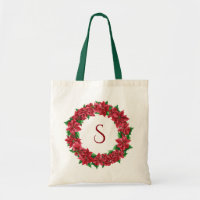 Poinsettia Floral Wreath Monogramm