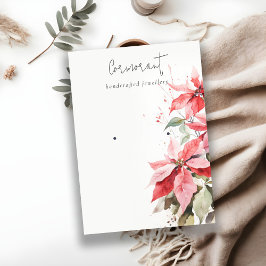 Poinsettia Florals Christmas Earring Stud Holder Visitenkarte
