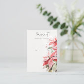 Poinsettia Florals Christmas Earring Stud Holder Visitenkarte (Stehend Vorderseite)