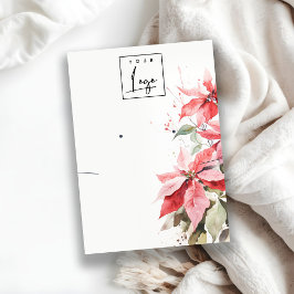 Poinsettia Florals Logo mit Necklace Holder Visitenkarte