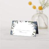 Poinsettia Florals Wedding | Navy Blue Platzkarte (Vorderseite)