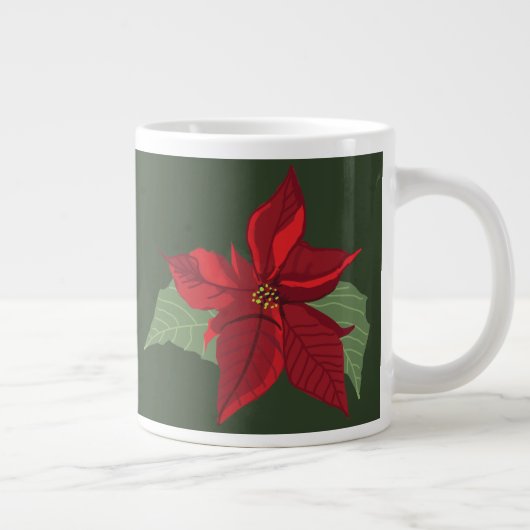 Poinsettia Flower- Christmas- Ceramic Ornament Jumbo-Tasse (Rechts)