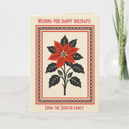 Poinsettia Flower Nordic Christmas Minimal Style Karte