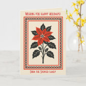Poinsettia Flower Nordic Christmas Minimal Style Karte (Gelbe Blume)