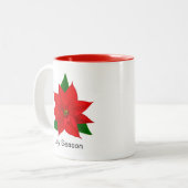 Poinsettia Flower Zweifarbige Tasse (Vorderseite Links)