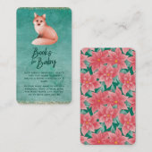 Poinsettia Fox Babydusche Buchanfrage Begleitkarte (Vorne/Hinten)