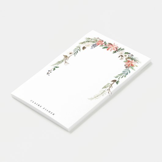 Poinsettia Frame Personalisiert Post-it Klebezettel (angewinkelt)