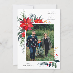 Poinsettia Frame V Foto Holiday Card