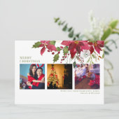 Poinsettia Frohe Weihnachten Elegante Weihnachtska Einladung (Stehend Vorderseite)