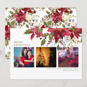 Poinsettia Frohe Weihnachten Elegante Weihnachtska Einladung