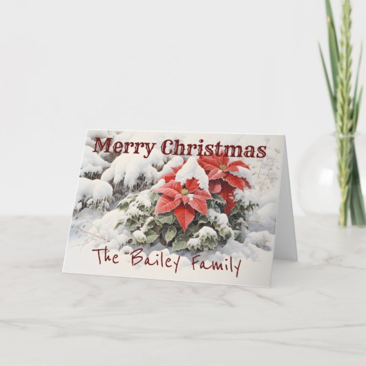 Poinsettia Frohe Weihnachten Karte (Vorderseite)