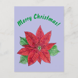 Poinsettia - Frohe Weihnachts-Postkarte - Lavendel Postkarte
