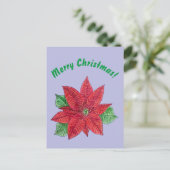Poinsettia - Frohe Weihnachts-Postkarte - Lavendel Postkarte (Stehend Vorderseite)