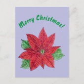 Poinsettia - Frohe Weihnachts-Postkarte - Lavendel Postkarte (Vorderseite)
