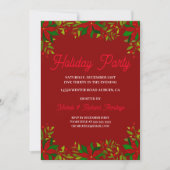 Poinsettia Garland Feiertag Einladung (Vorderseite)
