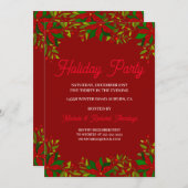 Poinsettia Garland Feiertag Einladung (Vorne/Hinten)