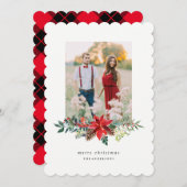 Poinsettia Garland Foto-Karte Feiertagskarte (Vorne/Hinten)