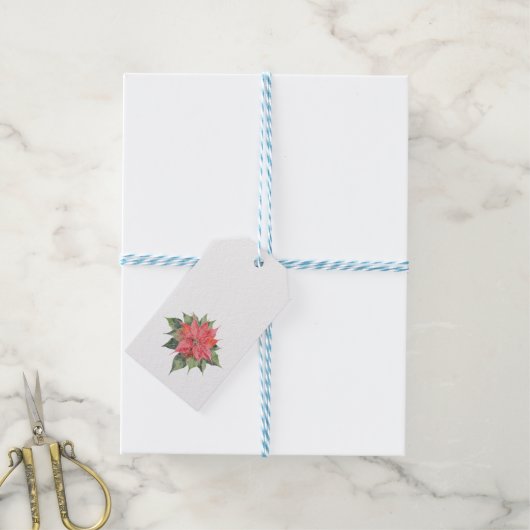 Poinsettia Geschenkanhänger (Mit Garn)