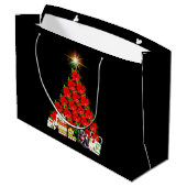 Poinsettia-Geschenktasche Große Geschenktüte (Rückseite Schrägansicht)