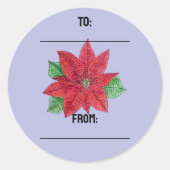 Poinsettia Gifting Stickers - Lavender (Vorderseite)