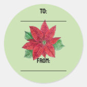 Poinsettia Gifting Stickers - Minzgrün (Vorderseite)