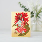 Poinsettia Girl Postkarte (Stehend Vorderseite)