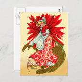 Poinsettia Girl Postkarte (Vorne/Hinten)