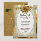 Poinsettia Gold - Einladung (Vorne/Hinten)