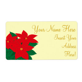 Poinsettia Gold Weihnachtssticker Labels