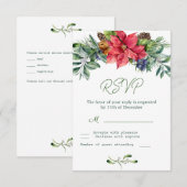 Poinsettia Greenerage Foliage Wedding RSVP (Vorne/Hinten)