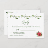 Poinsettia Greenerage Foliage Wedding RSVP (Vorne/Hinten)