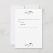 Poinsettia Greenerage Foliage Wedding RSVP Karte (Rückseite)