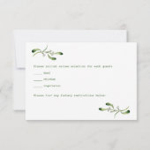 Poinsettia Greenerage Foliage Wedding RSVP Karte (Rückseite)