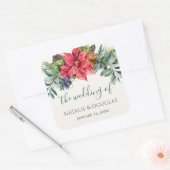 Poinsettia Greenerage Foliage Wedding Sticker (Umschlag)