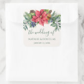 Poinsettia Greenerage Foliage Wedding Sticker (Tasche)