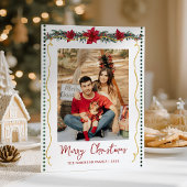 Poinsettia Greenery Gold Frohe Weihnachten 1 Foto