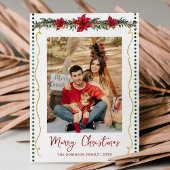 Poinsettia Greenery Gold Frohe Weihnachten 1 Foto