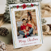 Poinsettia Greenery Gold Frohe Weihnachten 1 Foto