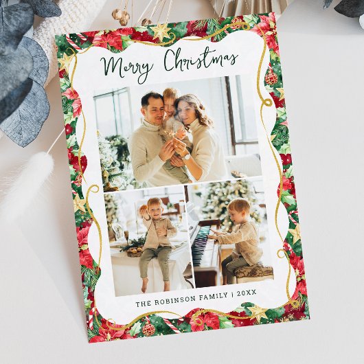 Poinsettia Greenery Muster Weihnachten 3 Foto