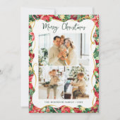 Poinsettia Greenery Muster Weihnachten 3 Foto (Vorderseite)