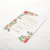 Poinsettia Grüne Weihnachtsfeiertage Hochzeit Folieneinladung (Gedreht)