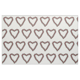 Poinsettia Hearts Red Green White Christmas Fabric Stoff