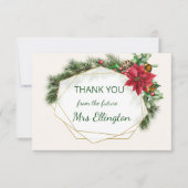 Poinsettia, heilig, Pine Christmas Danke (Vorderseite)