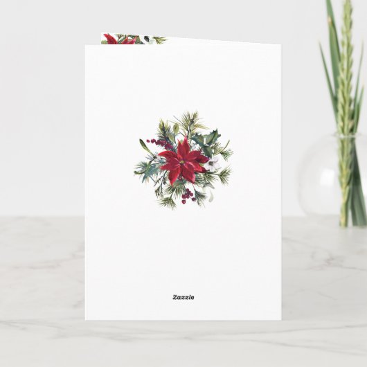 Poinsettia, Heilige, KiefernweihnachtsTochter Feiertagskarte (Rückseite)