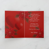 Poinsettia & Herz Weihnachtsgrüße Feiertagskarte (Innenseite)