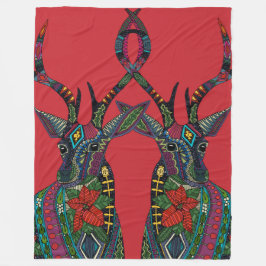 Poinsettia-Hirsch Fleecedecke