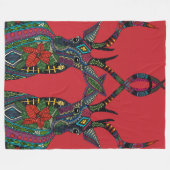 Poinsettia-Hirsch Fleecedecke (Vorderseite (Horizontal))